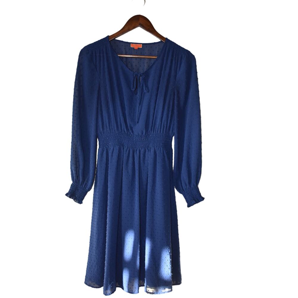 Modcloth Blue Chi Chi London Dot Long Sleeve Dress Size S